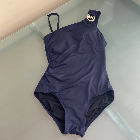 Michael Michael Kors Bathing Suit One Piece Swimsuit Navy Size 4 - Picture 2 of 6